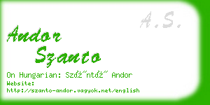 andor szanto business card